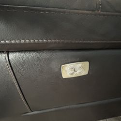 Fully functional dual power recliner sofa – USB ports – damage on back panels (see pics) – priced accordingly.