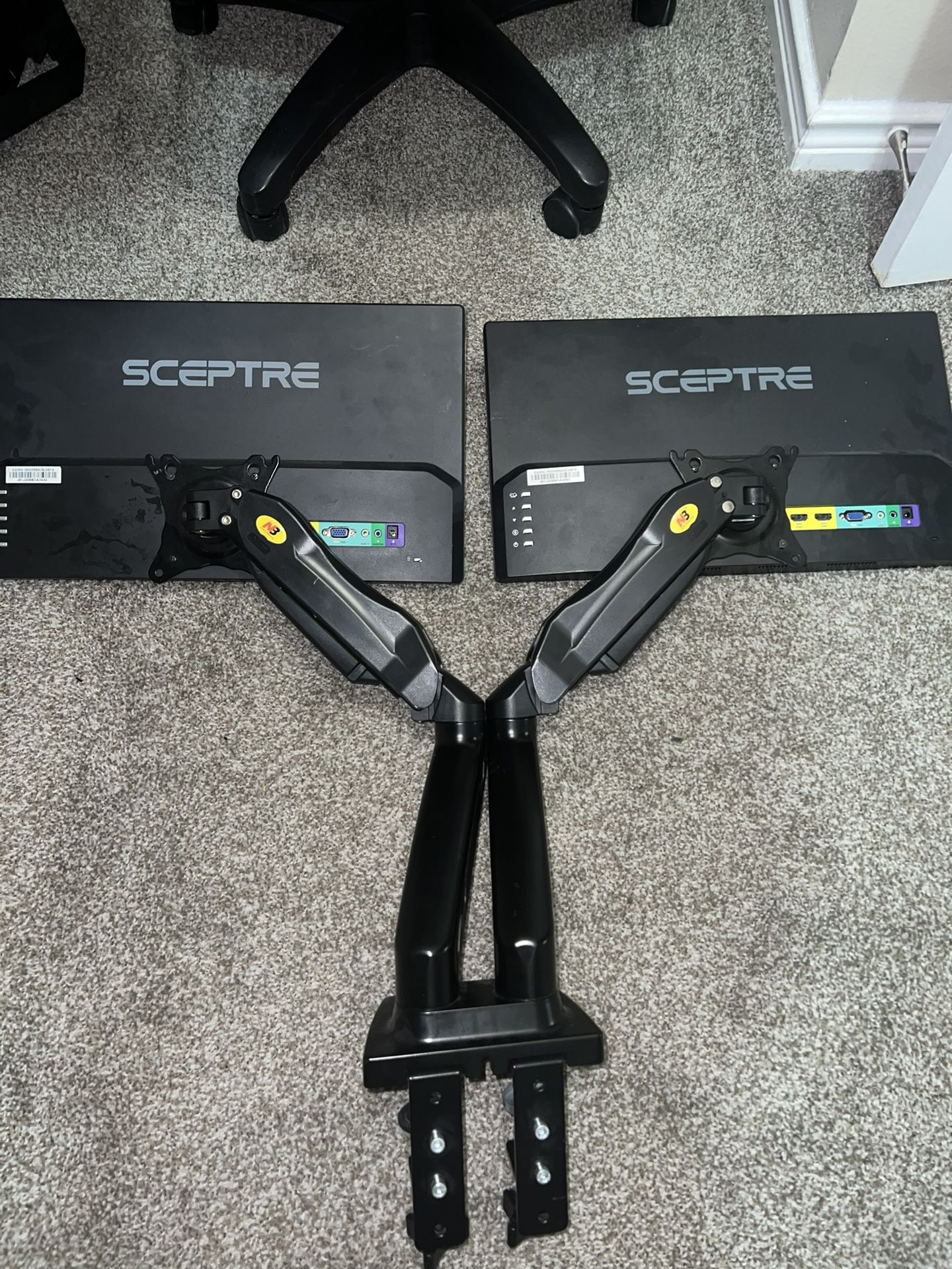 Sceptre 20” LED Monitors With Adjustable NB Dual Monitor Mount