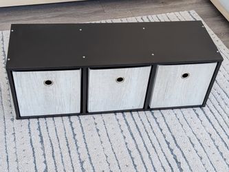 Like New 3-Drawer Fabric Cube Organizer, Black/Gray, Houston Pickup