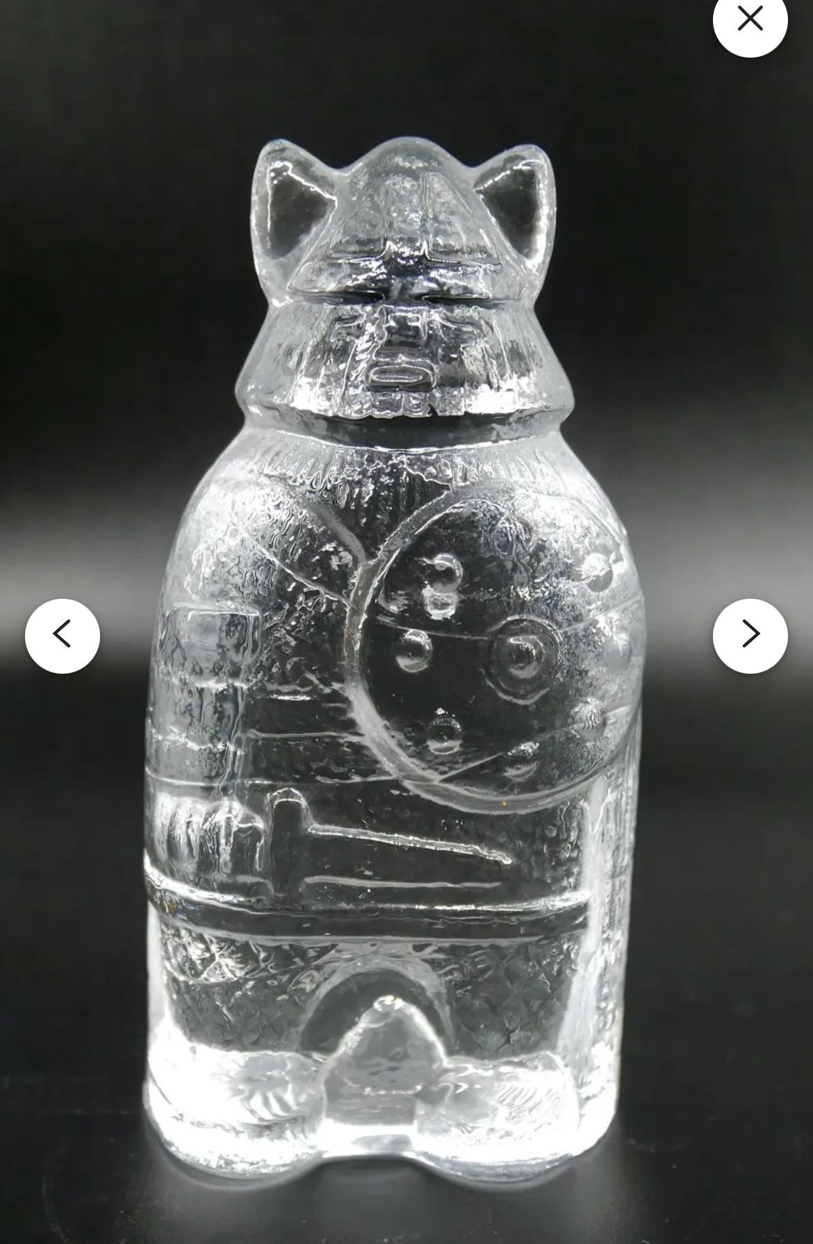 Vintage Glass Paperweight Viking Figurine