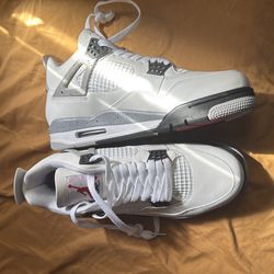 nike air jordan 4s retro white cement size 9