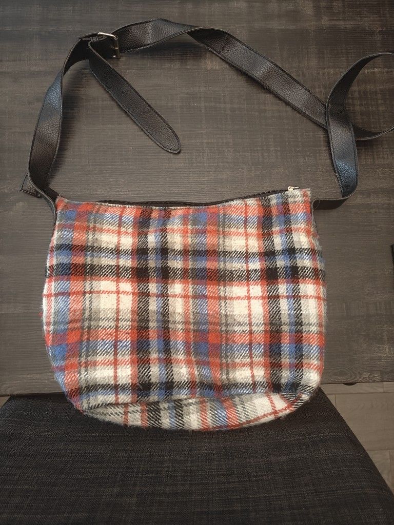 Plaid Messenger Bag