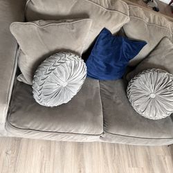 Sofa (Grey/Suede Material)