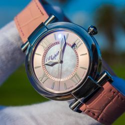 Limited Ed. Chopard Imperiale 36mm La Vie En Rose Steel MOP Watch 100 pcs 8532