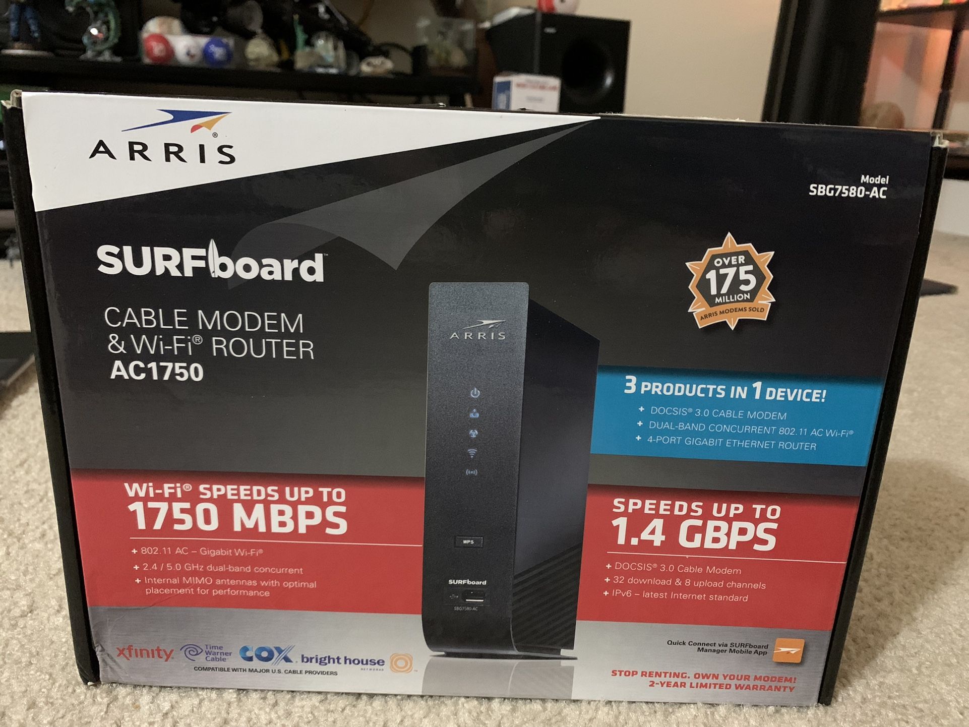Arris Cable Modem And WiFi Router SBG7580-AC.