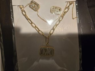 MICHAEL KOR NECKLACE AND EARRING SET