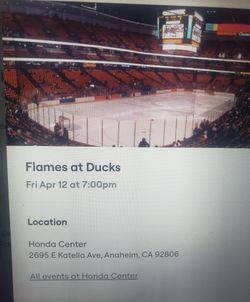 Flames Vs Ducks Game Tickets