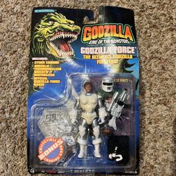 SEALED 1994 GODZILLA KING OF THE MONSTERS FORCE MARGARET O'BRIEN ACTION FIGURE. Corners are bent & plastic is starting to lift on bottom see pics 