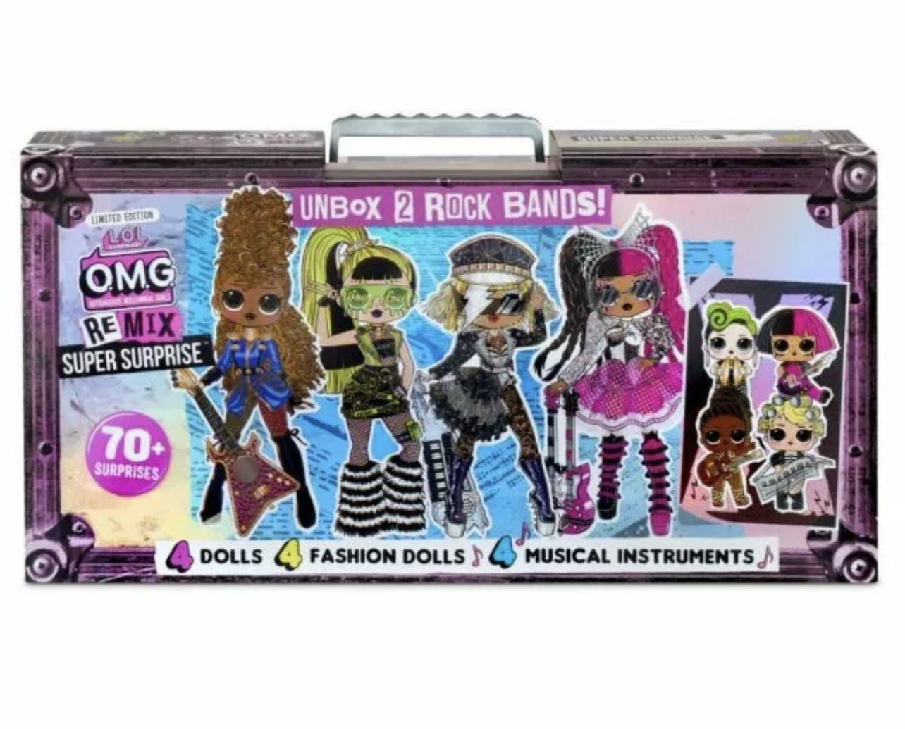 LOL OMG Remix Super Surprise 2 Rock Bands Doll Set with Working Instruments