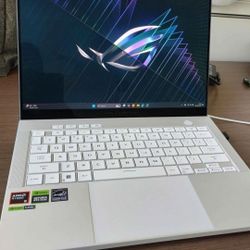 ASUS - ROG Zephyrus G14 14" OLED 3K 120Hz Gaming Laptop - AMD Ryzen 9 8945HS - 32GB LPDDR5X - NVIDIA GeForce RTX 4070 - 1TB SSD - Platinum White 