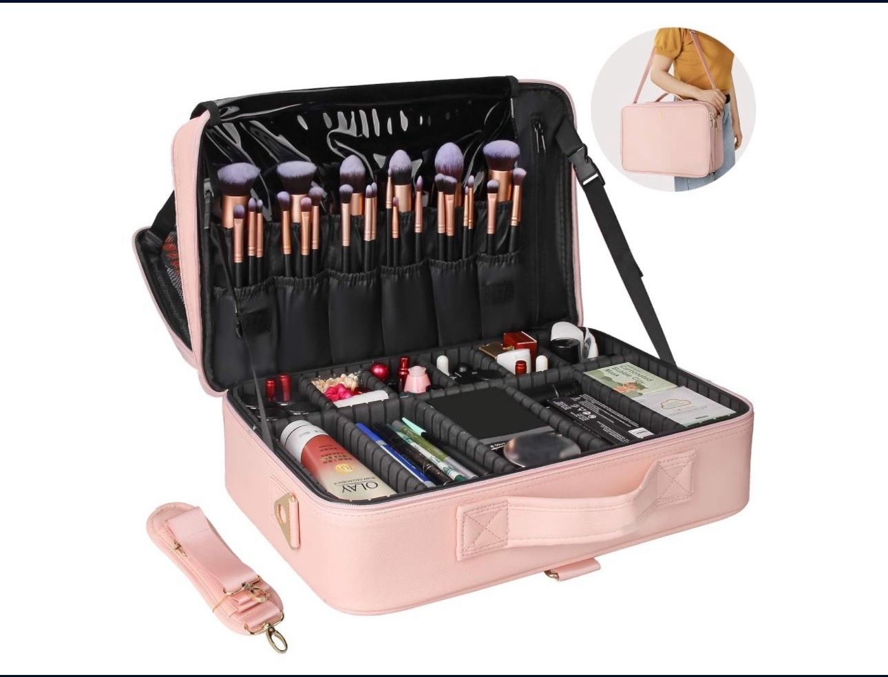 Travel Makeup Train Case Makeup Cosmetic Case Organizer