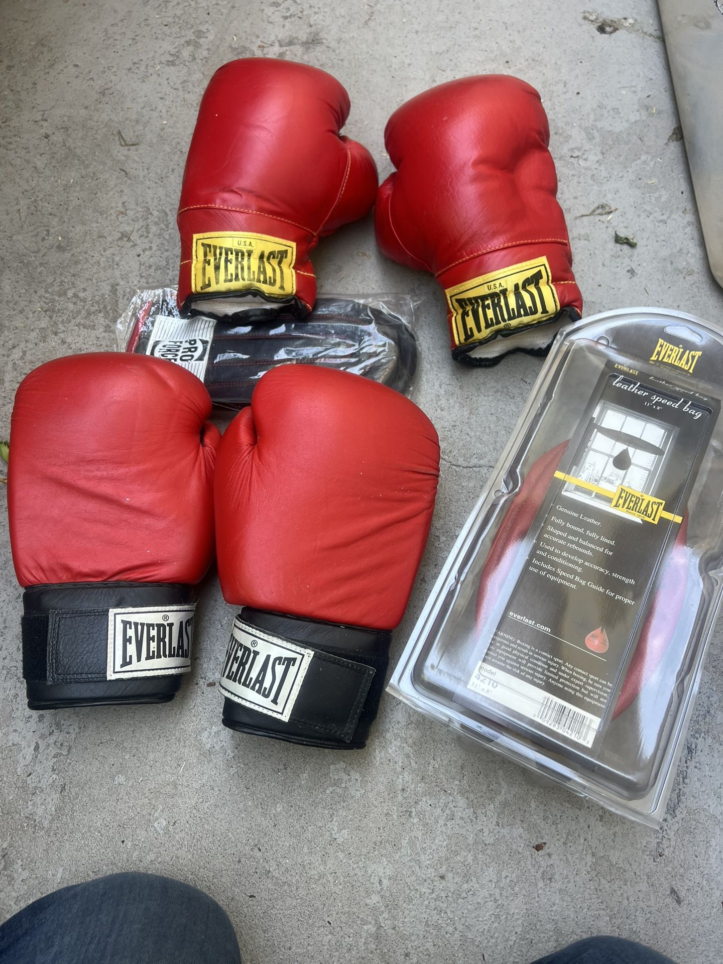 Everlast Pro Force Boxing Gloves and Speed Bag