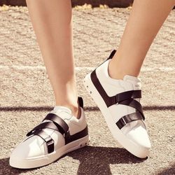 Valentino Garavani V-Punk leather belted low-top sneakers size IT 38 US 8