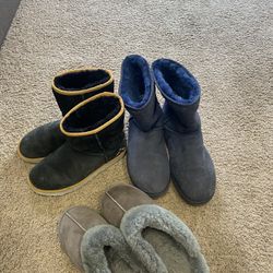 Ugg Boots And One Slippers $30 Blue $25 Black $7 Slippers 