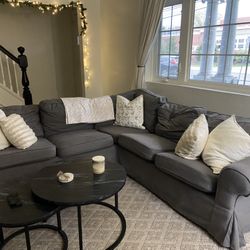 Grey L couch 