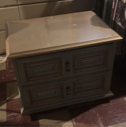Vintage Drexel Esperanto Nightstand – Mid Century 2-Drawer, Hand Painted