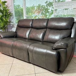 Reclining Real Leather Sofa (Rooms To Go)
