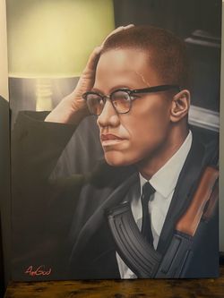 Malcom x canvas portrait