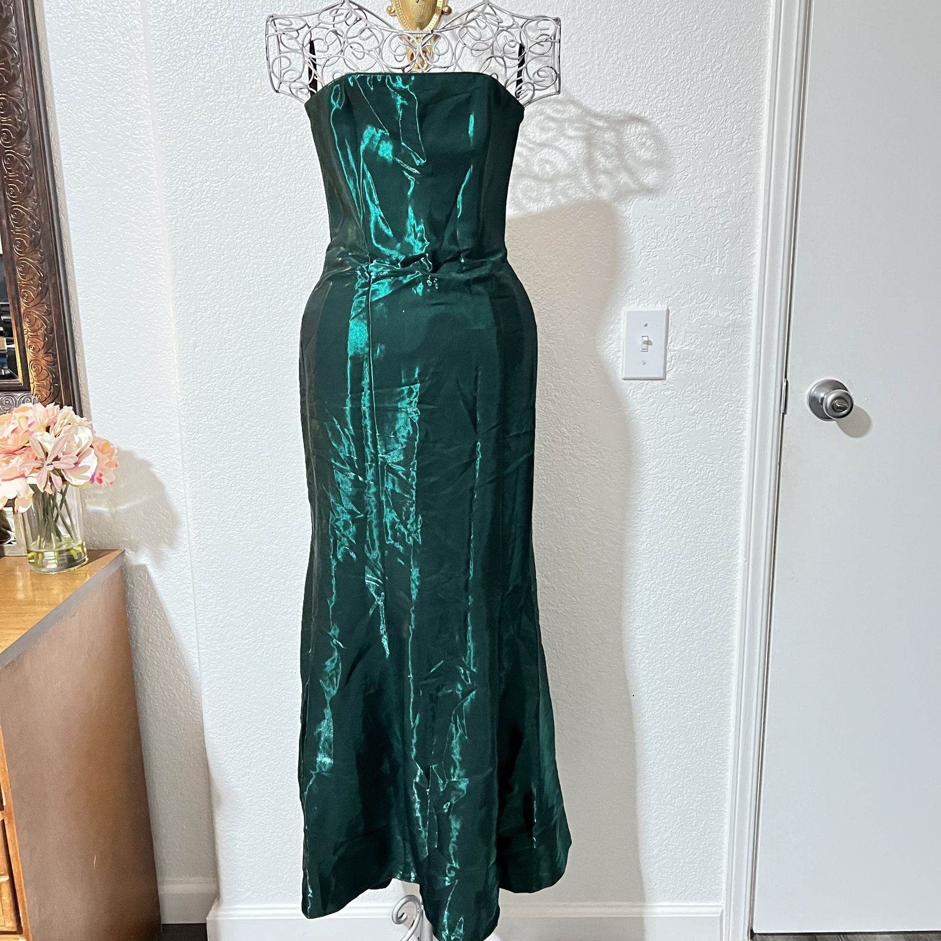 Jessica McClintock shimmery mermaid Emerald prom dress vintage Size 1