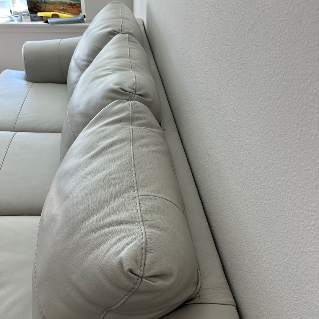 modern-style ivory-colored leather couch