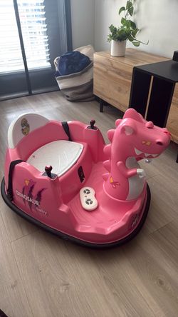 Pink Dinosaur Kids Ride-On Bumper Car – Remote Control