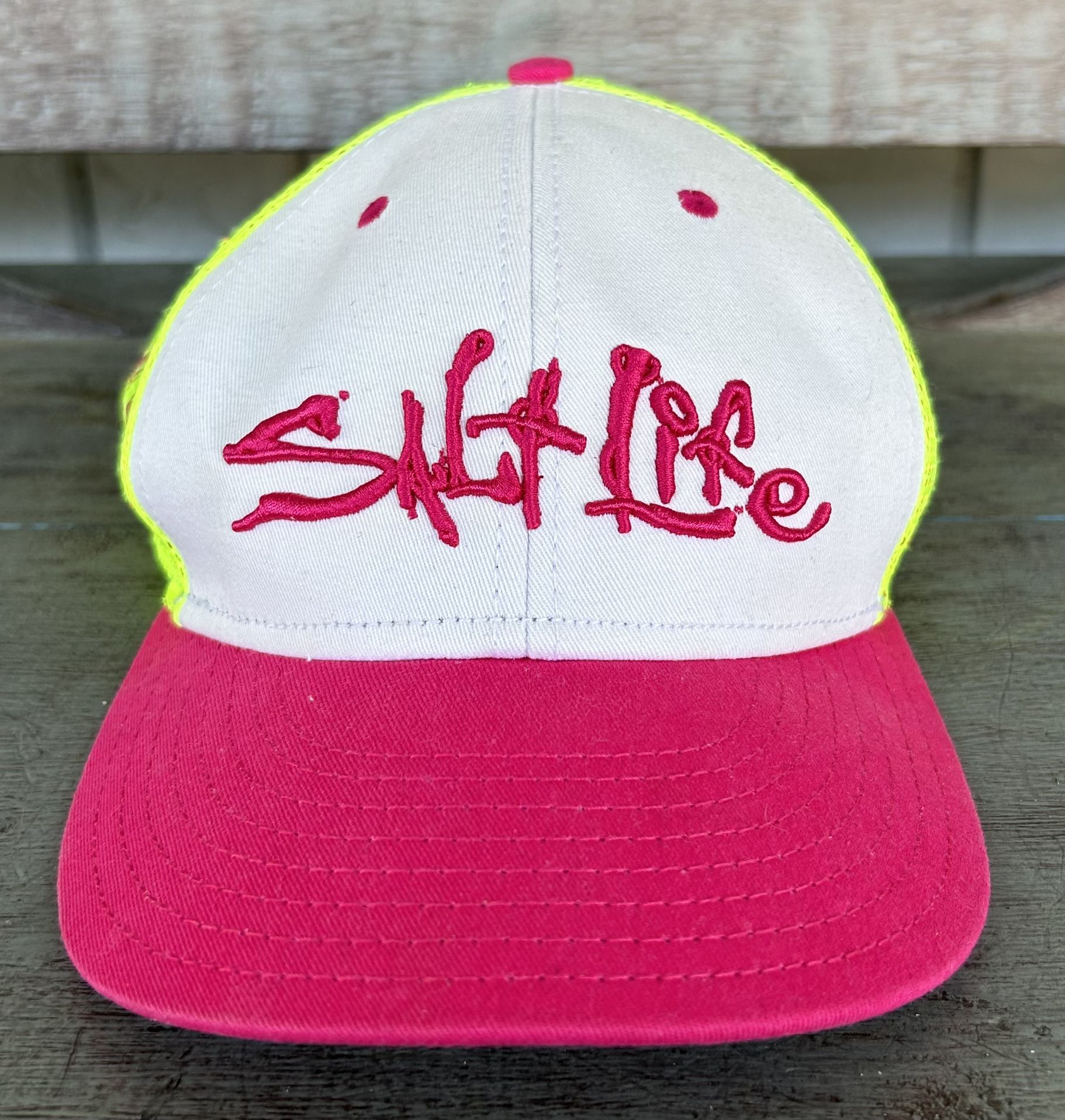 Salt Life Women’s Hat Pink Yellow Cap SnapBack Adjustable 