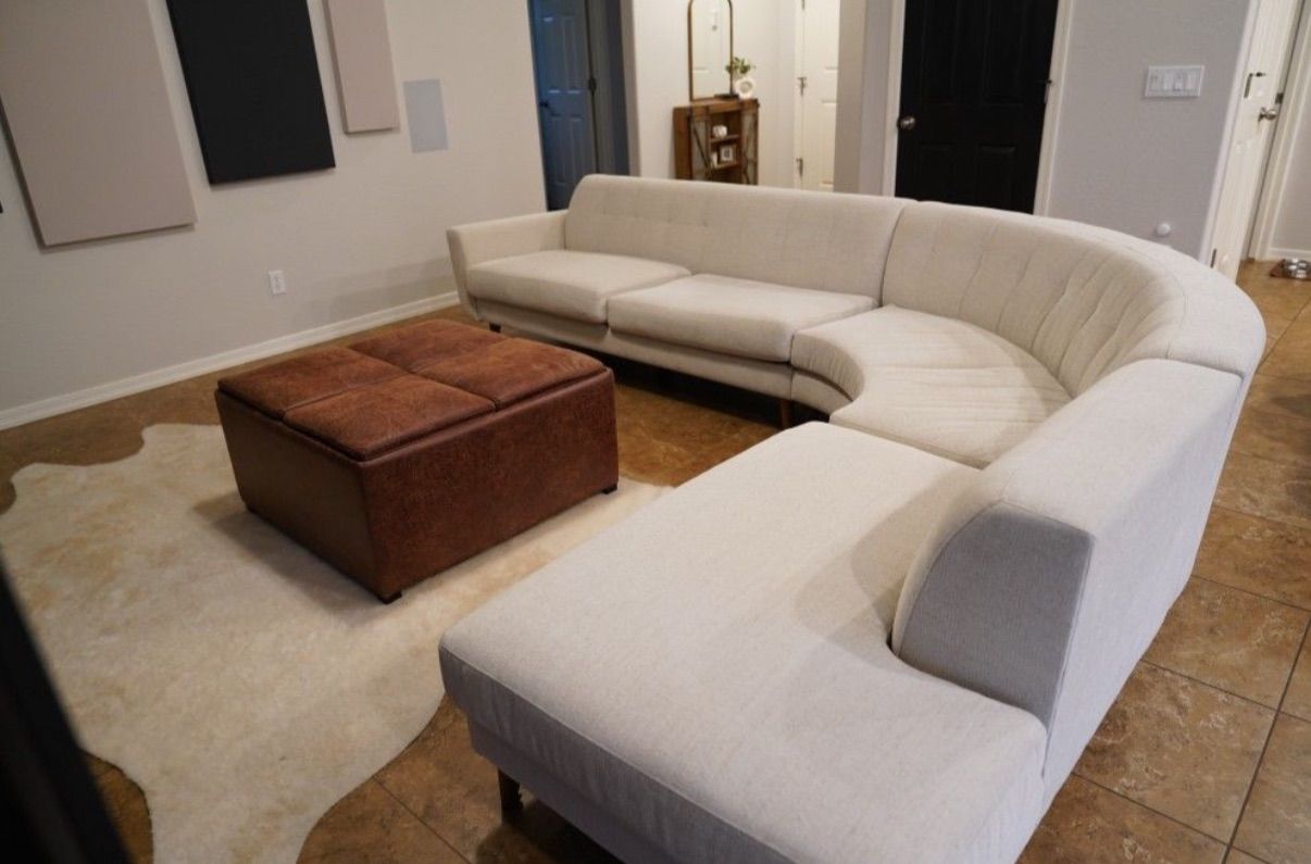 Living Spaces Mid Century Modern 3-Piece Sectional Sofa