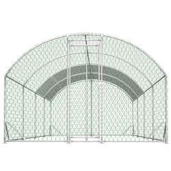 26'x9'x6'Large Metal Chicken Coop,Walk-in Poultry Cage,Chicken Run with Waterproof Cover,Outdoor Backyard Farm,Chicken Rabbits Duck Run Pen,Easy to As