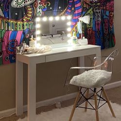 Vanity with LED mirror