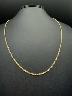 14k solid yellow gold 22” Rope chain Necklace 6.1 grams 1.8mm