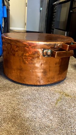 large vintage copper rice cooker/cauldron with lid