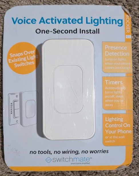 Switchmate Home RSM001W Bluetooth Remote-Control Lighting, 1-Second Installation on Rocker Switch,White
