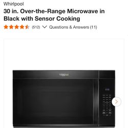 New 30 in. Over-the-Range Microwave in Black with Sensor Cooking