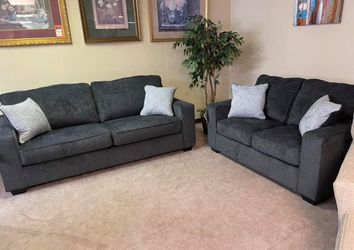 Altari Slate Living Room Set Sofa And Loveseat 