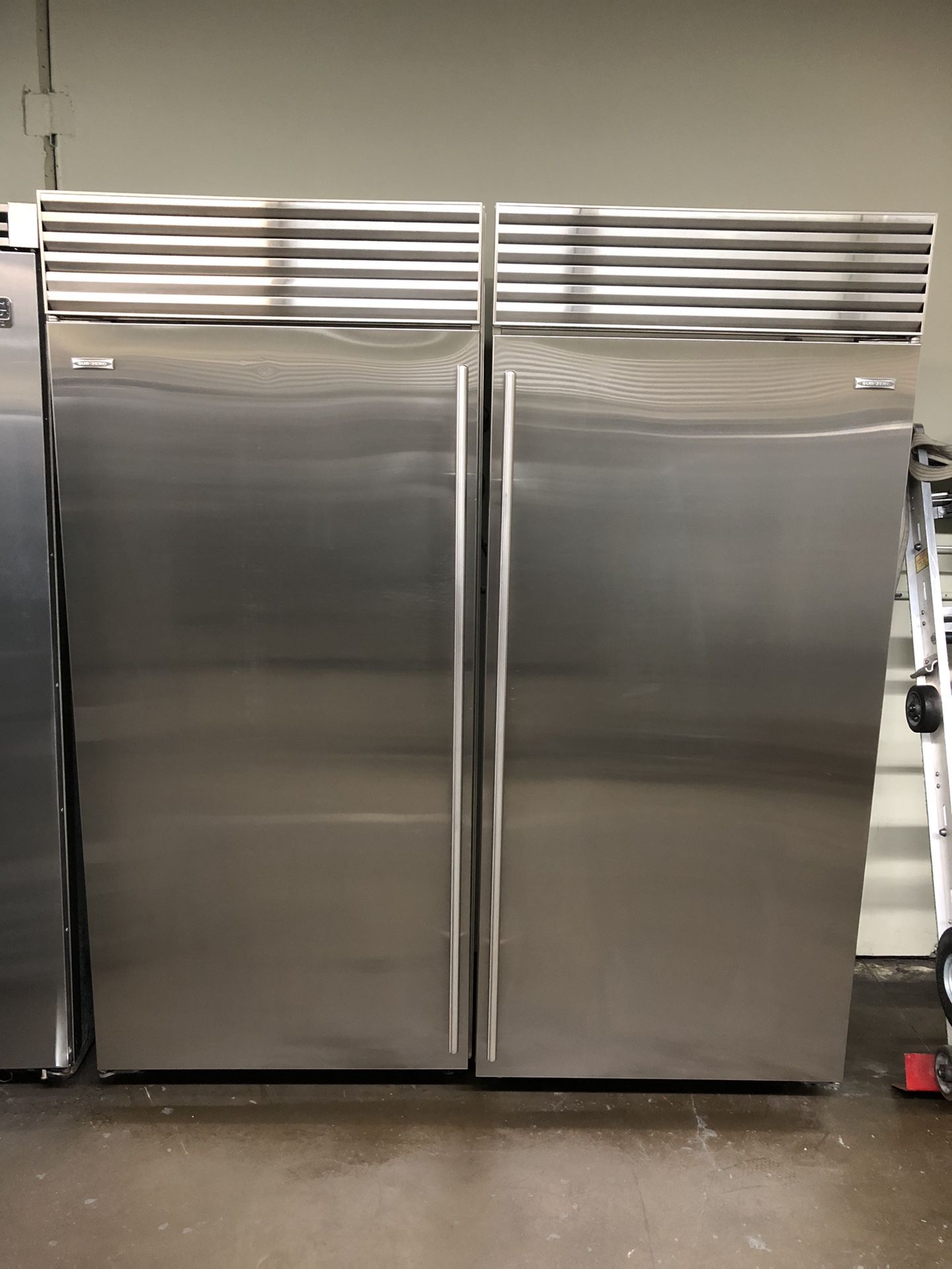 Sub Zero 72”wide Side By Side Stainless Steel Refrigerator Columns 