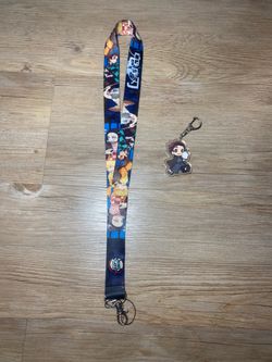 Demon Slayer Lanyard and Acrylic Keychain Set