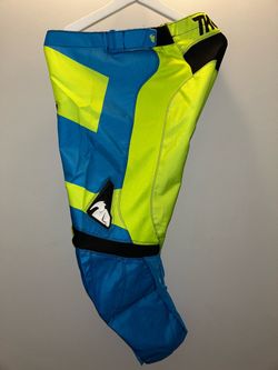 Thor Motocross Pants Blue and Lime