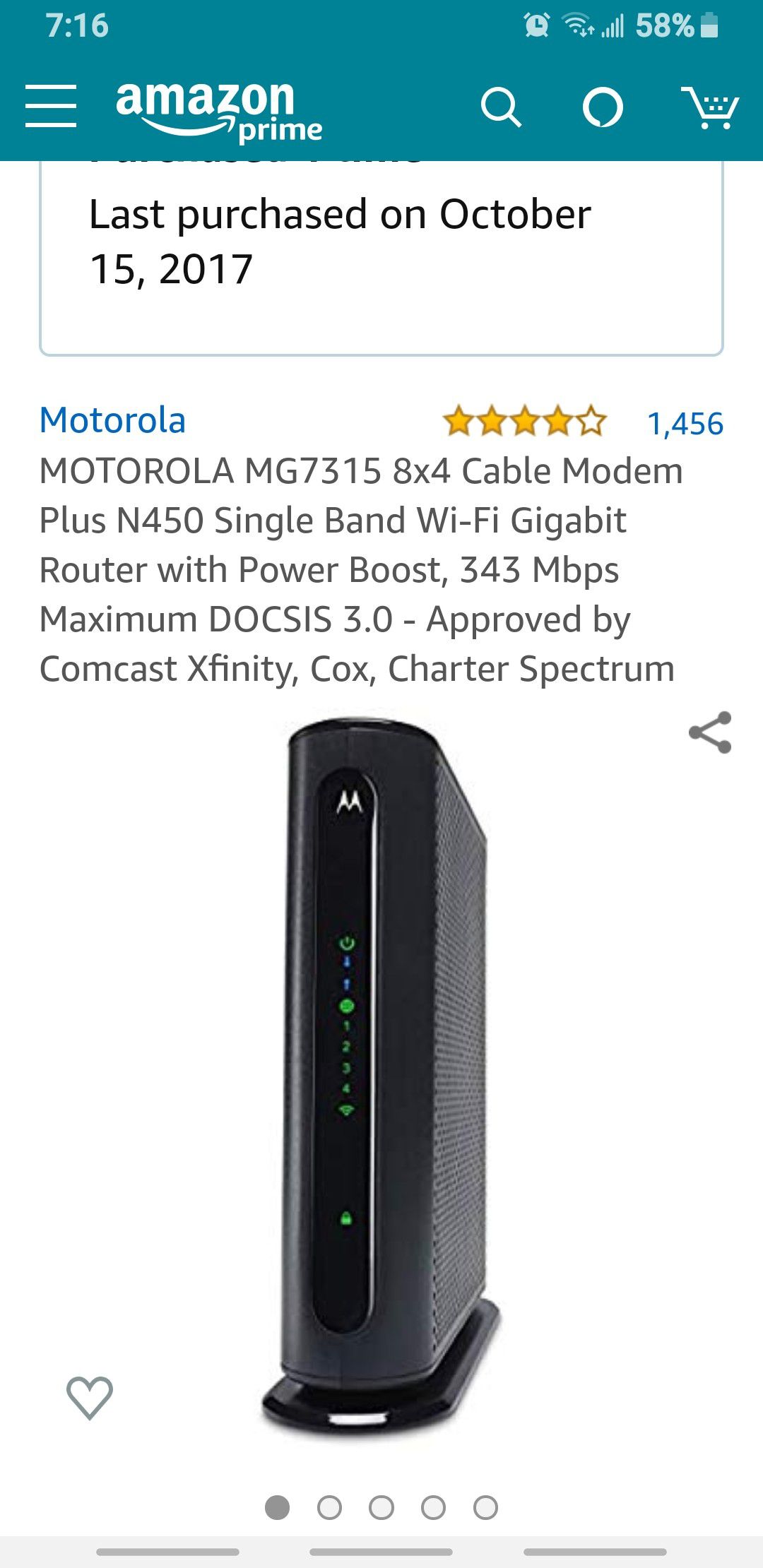 Motorola Cable Modem DOCS 3.0 still available as of 11-22-19