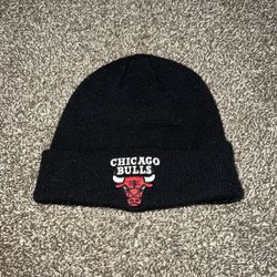 Chicago Bulls Vintage Hat Black Red White Winter Adidas Beanie