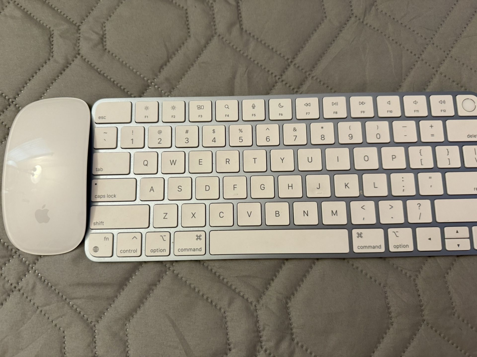 Apple Magic Mouse 2 And Magic Keyboard With Touch ID Both Blue Lightning