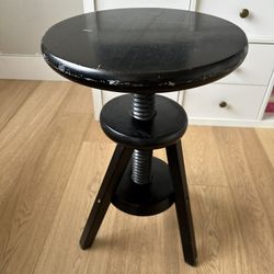 Vintage Wooden Adjustable Swivel Piano Stool