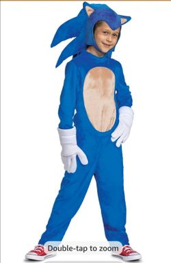 Sonic the Hedgehog Costume, Official Deluxe Sonic Movie Costume and Headpiece size small 4to6