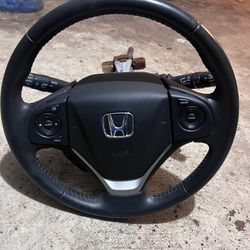 Honda Crv 2012-2018Steering Wheel With Airbag And A Set Of Keys And Ignition
