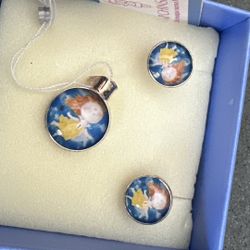 Blue and Yellow Angel Jewelry Set