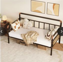 Metal Daybed Frame with Copper Accents