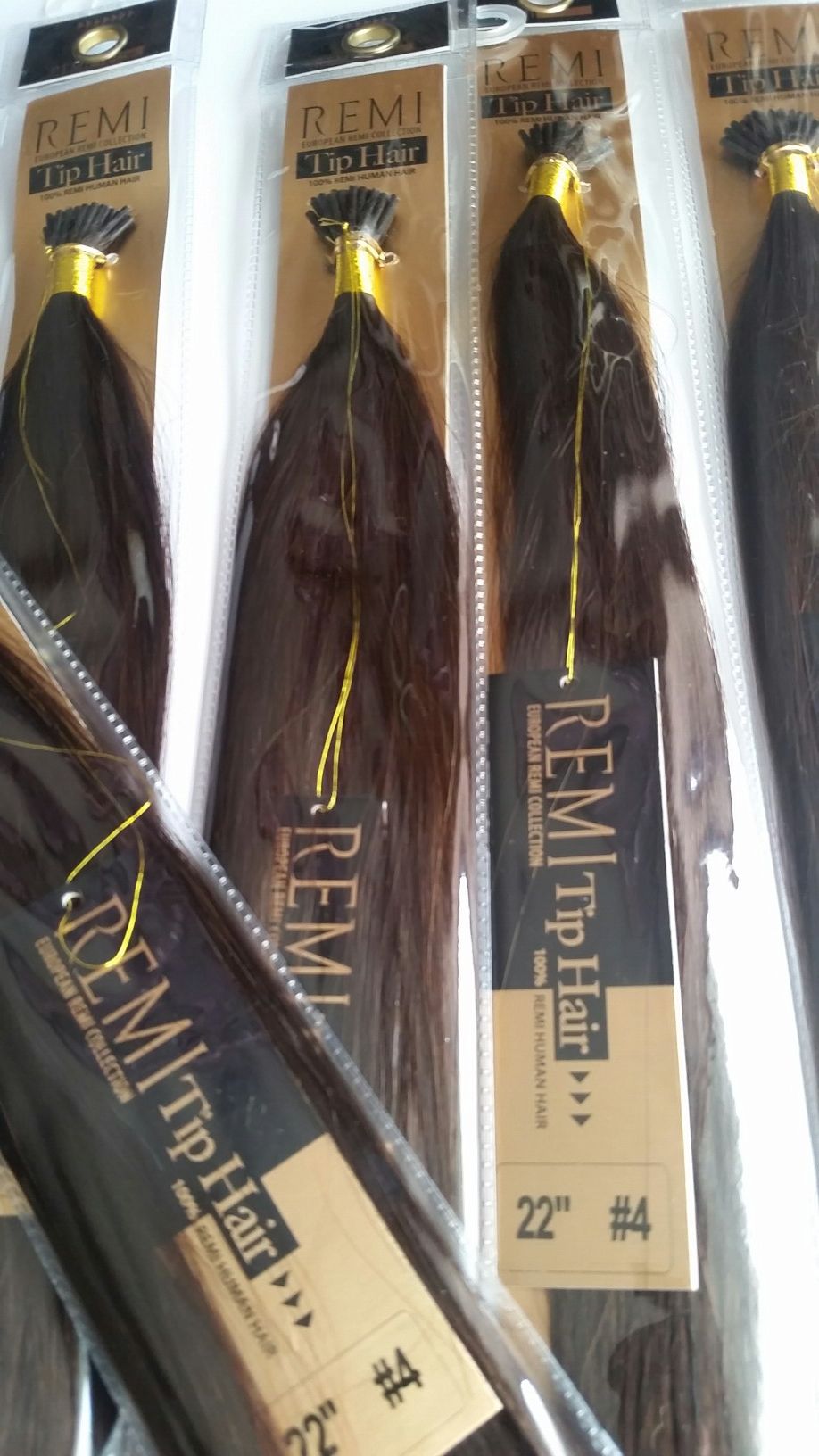 22 " itips human hair extensions Remy - brown #4 (5 packs )