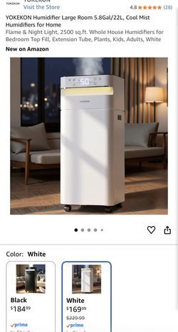 Brand New in sealed box 5.8 Gal Large Room Humidifier – 2500 Sq Ft – White