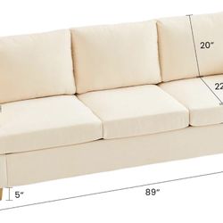 YOUDENOVA Sofa, 2 Piece Set Comfy Couch, 3 Seater & Loveseat