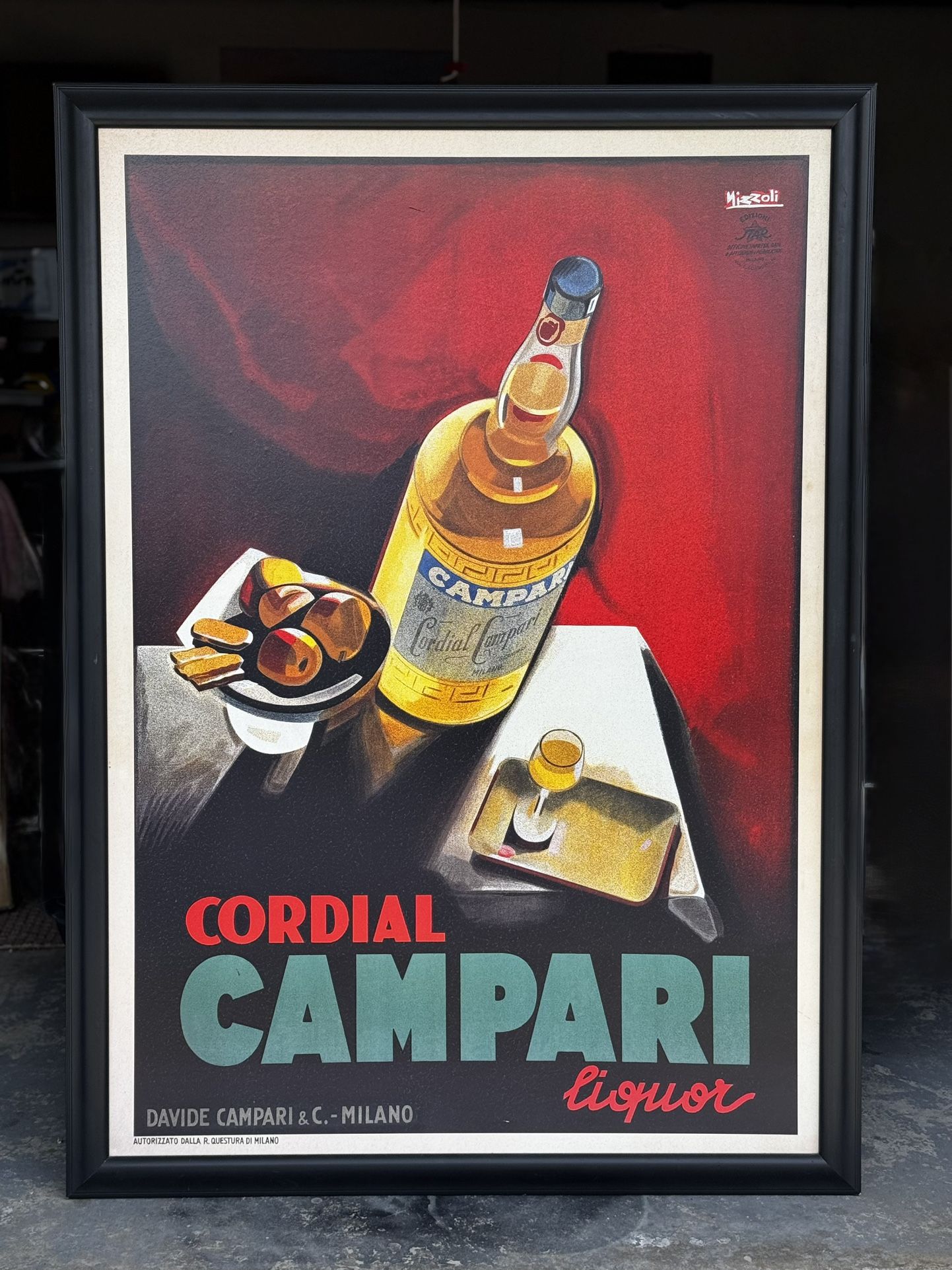 Large Framed βCordial Campariβ Reproduction