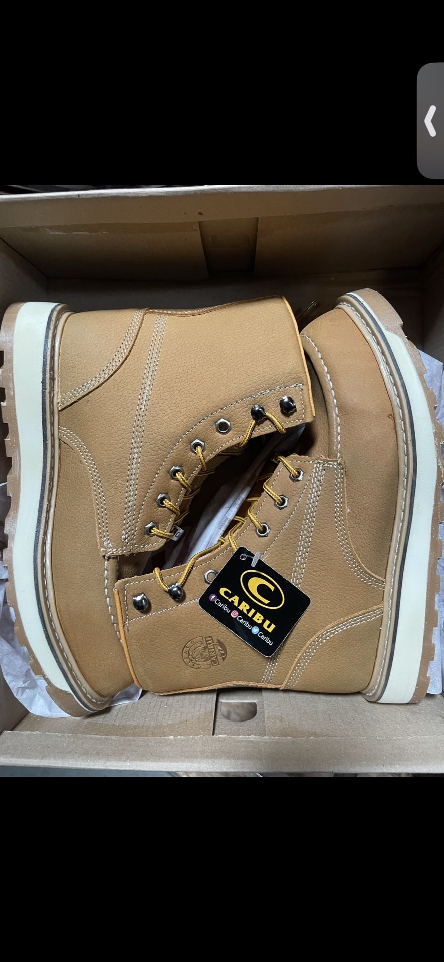 Caribu Soft Toe Work Boots Size 9.5-10